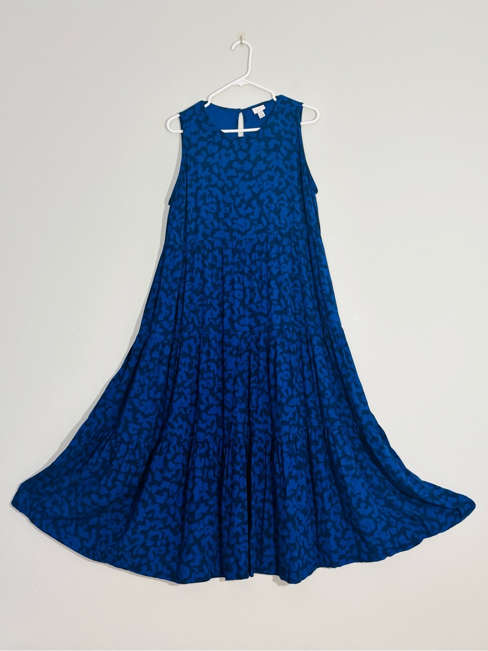 A new day blue print tiered maxi dress XL